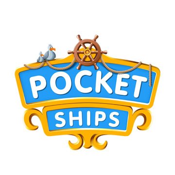 Pocket ships logo white background